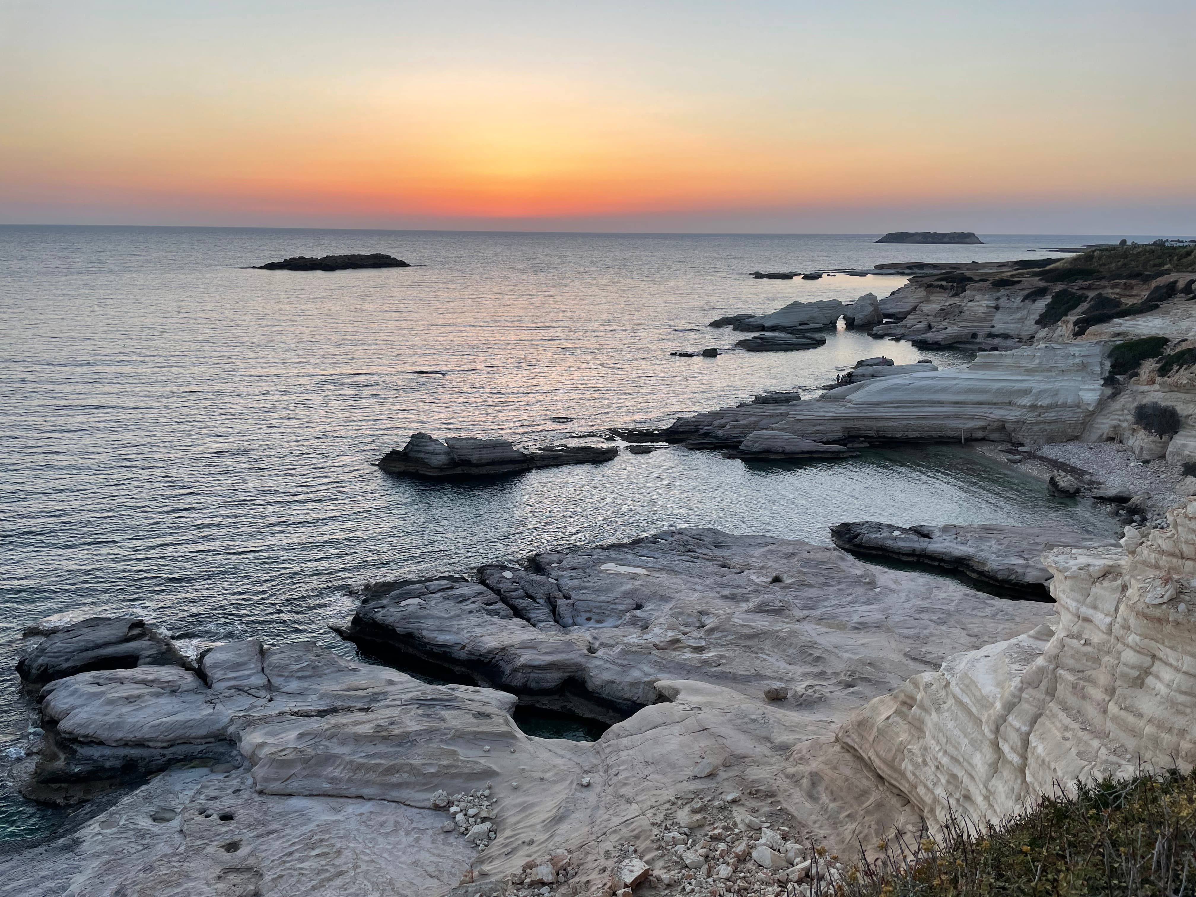 Cyprus Mediterranean coastline at sunset
