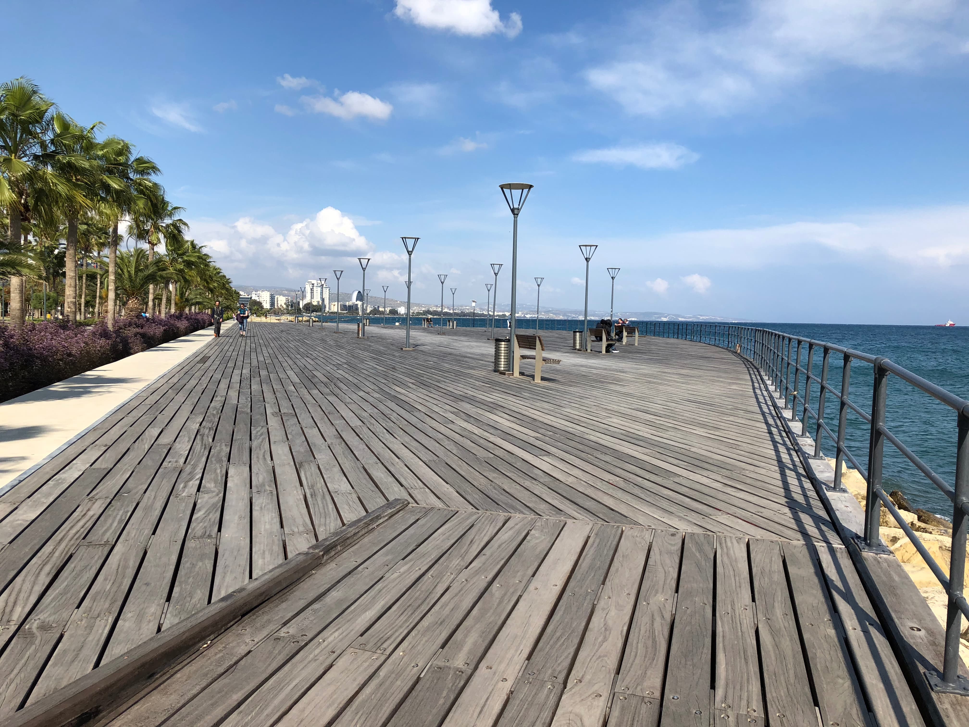Limassol Molos boardwalk and city skyline