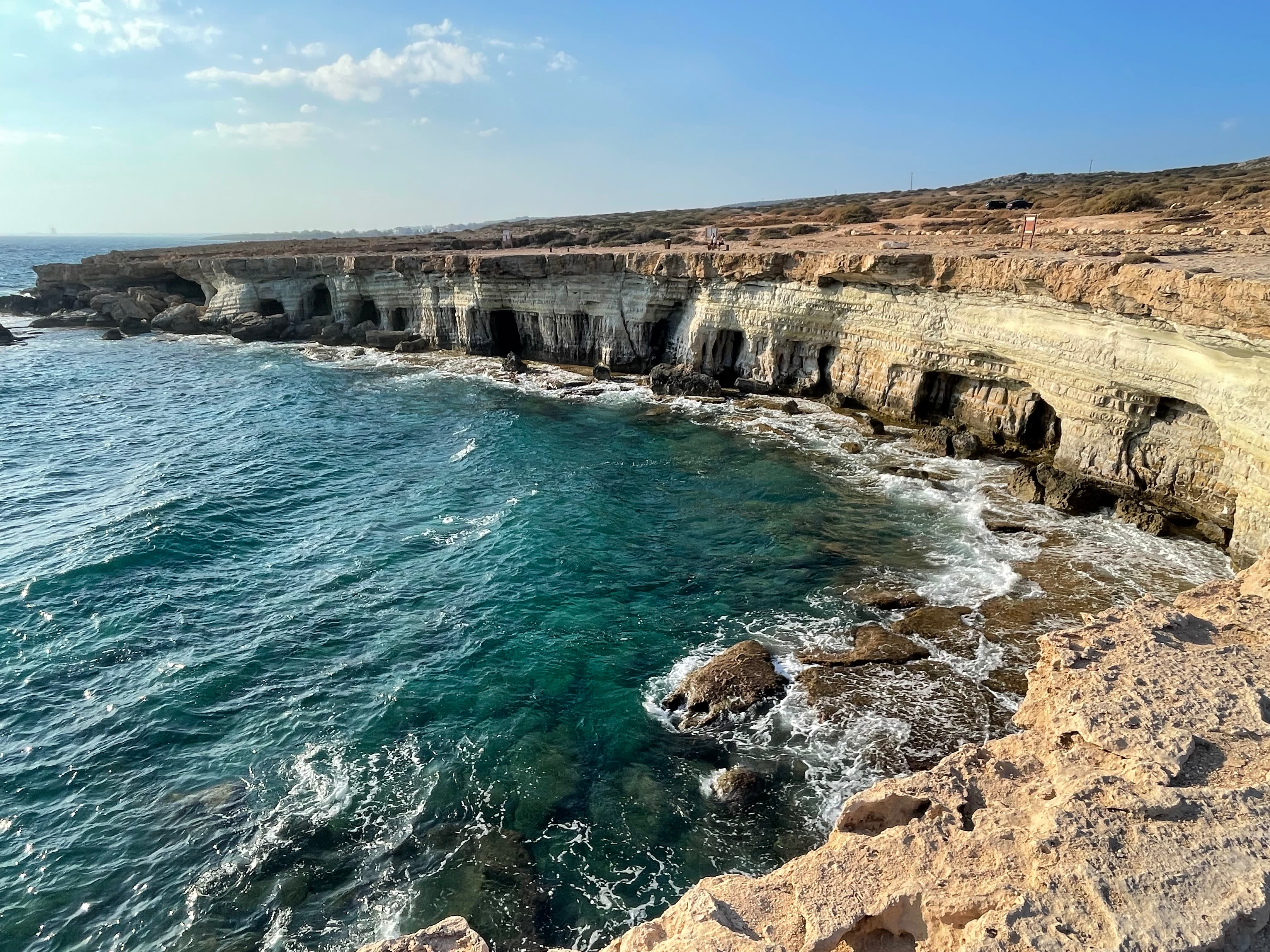 Cyprus sea caves and turquoise waters